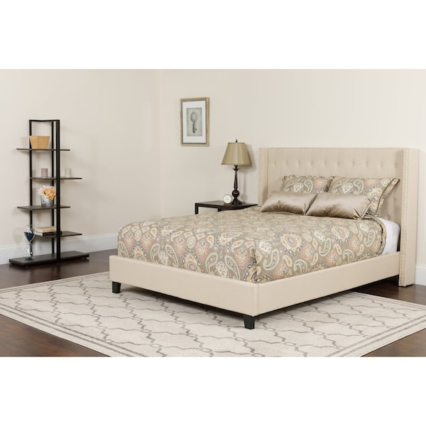 Flash Furniture Queen Platform Bed Set, Beige HG-BMF-35-GG - main